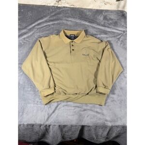 Etonic Vint Golfwear Mens XL Tan Gore Windstopper Polo Sweatshirt Pullover Khaki